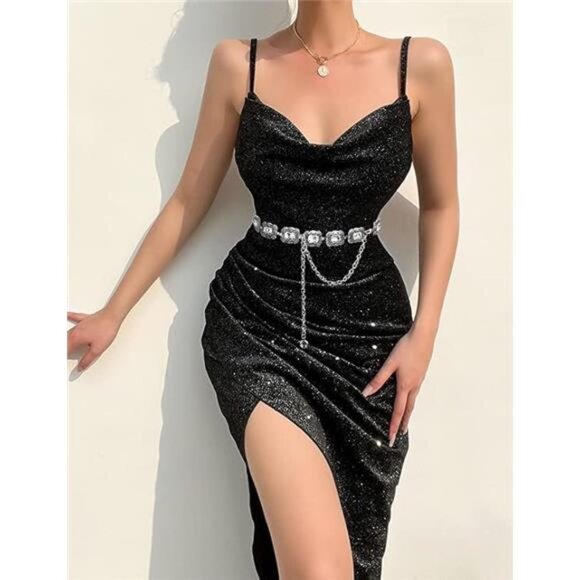 TOPACC Western Metal Concho Belt for Women Cowgirl Chain Belts for Dresses - Picture 6 of 7